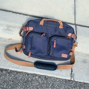 CONVERTIBLE SHOULDER BAG WITH LOTS OF POCKETS AND LAPTOP CASE
